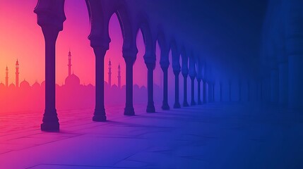 Colorful Islamic Architecture at Sunrise