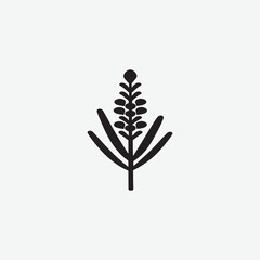 Discover a sleek, minimal black lavender vector silhouette on a white background. Perfect for modern designs, branding, and digital art. Download now for a clean, elegant aesthetic.