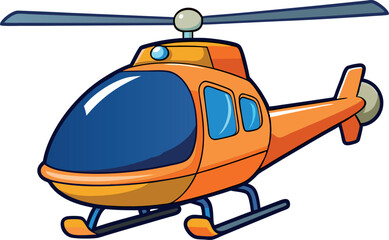 Bright Minimalist Cartoon Helicopter – High-Quality Colorful Vector Illustration for Aerial Transport and Aviation-Themed Creative Designs