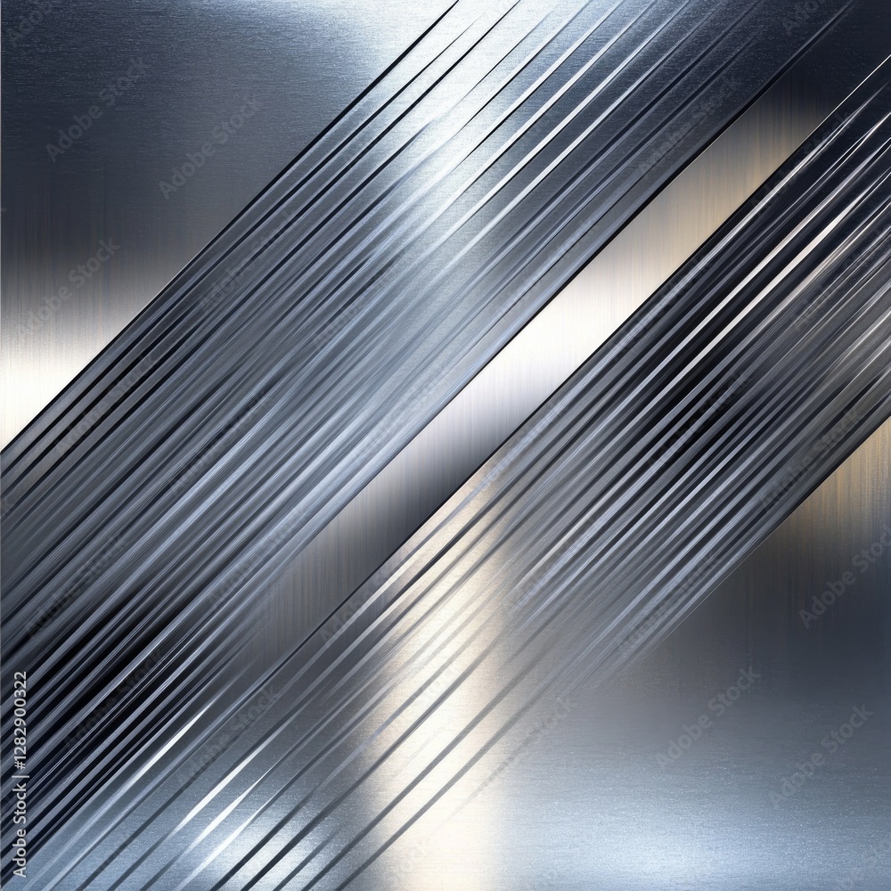 Aufkleber Abstract Diagonal Metal Panel Design with Gleaming Light and Shadow Patterns for Modern Texture