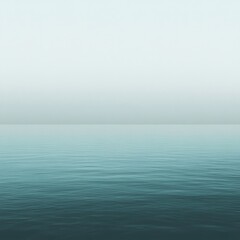 Obraz premium Calm Ocean Scene with Horizon and Gradient Sky: A Serene Vertical Landscape of Blue Water and Soft Light