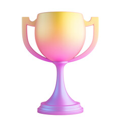 Minimal 3d Trophy icon on transparent background 3d rendering