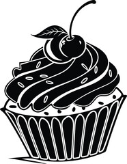 Cupcake Silhouette, Vector Design, Cupcake Icon