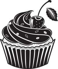 Cupcake Silhouette, Vector Design, Cupcake Icon