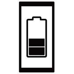 スマホに映された電池の残量のイラスト