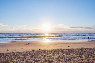 茨城　早朝の久慈浜海岸（日立市）