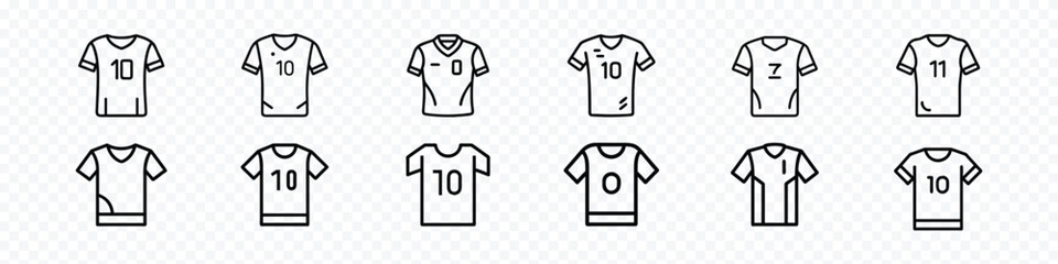 Football Jersy icon, Sports Jersey icon, Soccer Jersey Icon – Football Team Uniform Vector Illustration with Customizable Design Elements © marufpro555777