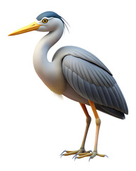 Obraz premium Heron 3D render icon isolated on white background