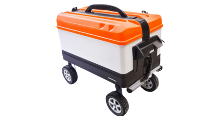 Innovative portable cooler with wheels outdoor adventures product showcase modern design eye-level convenience for fun