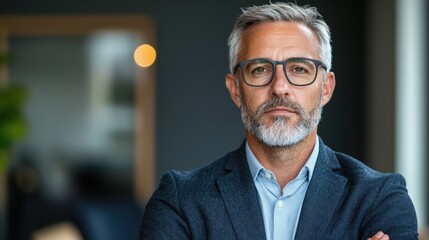 Serious Business Man Portrait in Modern Office (1)