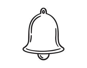 bell notification doodle hand drawn icon. Outline drawing bell notification line clipart symbol