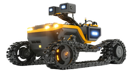 Innovative robot vehicle demonstration technology lab 3d model futuristic environment close-up view engineering concepts