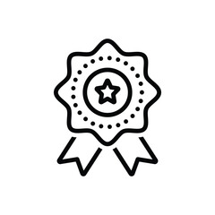 Black line icon for badge