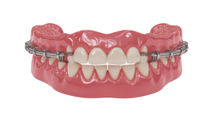 Dental treatment model display orthodontics office educational tool clinical environment close-up view oral health awareness