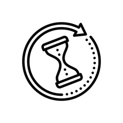 Black line icon for pending