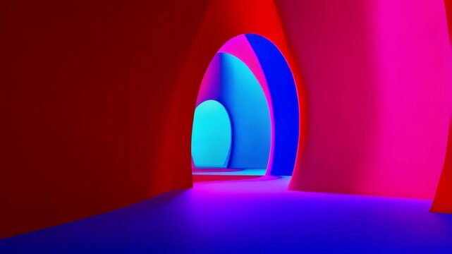 Rooms opening one after another in an abstract space