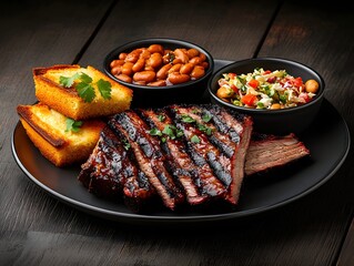 grilled meat with vegetables