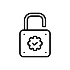 Black line icon for access