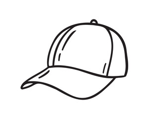 Sport cap doodle hand drawn icon. Outline drawing cap line clipart symbol