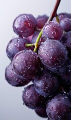 wallpaper of fresh grape from plant of various type on a plain color background Generate AI