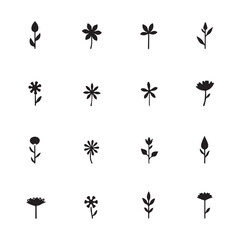 "Elegant Floral Silhouettes – Black and White Vector Collection" Web