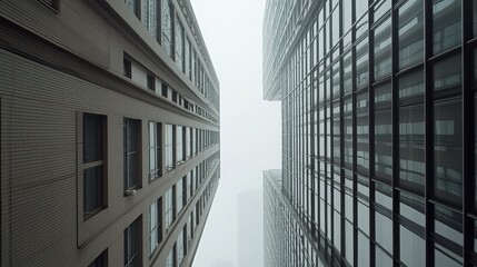 Skyscrapers in Fog.