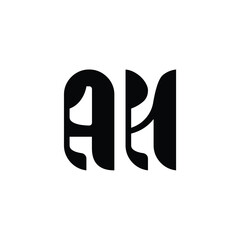 AH monogram logo design letter text name symbol monochrome logotype alphabet character simple logo