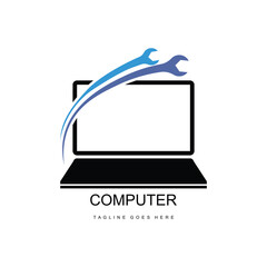 Obraz premium computer repair logo design