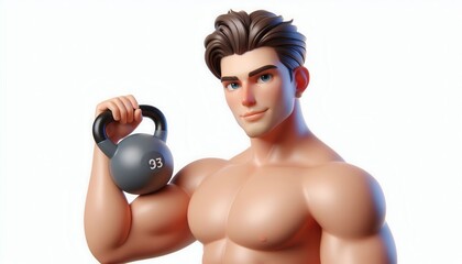 Vibrant fitness training in gym setting digital illustration of health concept
