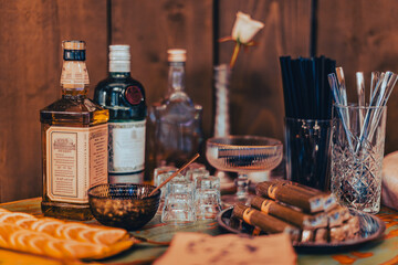 Elegant Whiskey And Cigar Arrangement