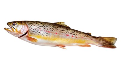 Obraz premium Raw trout fish isolated on white background