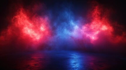 Fototapeta premium Red blue smoke studio backdrop