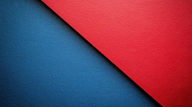Red blue paper diagonal split background texture