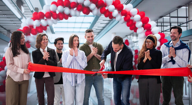 Diverse Group at Ribbon Cutting Ceremony