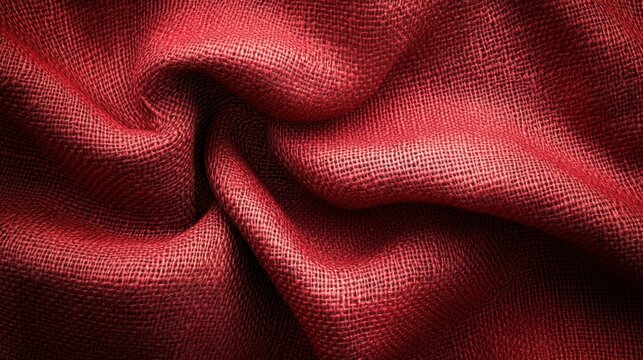 Red fabric swirl texture background