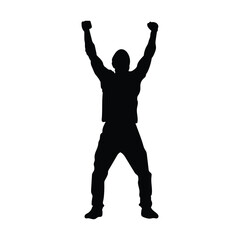 Celebration Man Silhouette vector illustration.