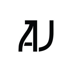 AJ monogram logo design letter text name symbol monochrome logotype alphabet character simple logo