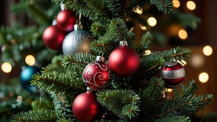 Fototapeta premium Christmas Tree with Decorations