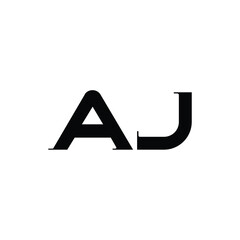 AJ monogram logo design letter text name symbol monochrome logotype alphabet character simple logo