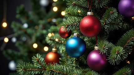Fototapeta premium Christmas Tree with Decorations