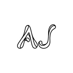 AJ monogram logo design letter text name symbol monochrome logotype alphabet character simple logo