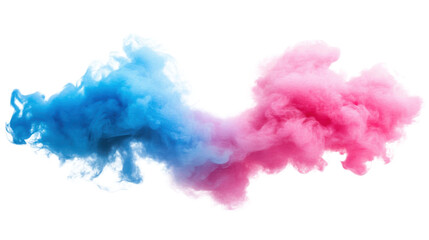 Fototapeta premium Blue pink smoke isolated on white background