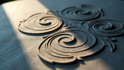 Paper with a deeply embossed pattern, creating a strong three-dimensional effect and dramatic shadows.