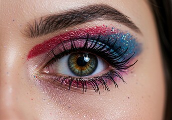 Obraz premium Creative Colorful Eye Makeup, Beauty Photography Close-Up