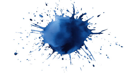 blue ink splash isolated on white background