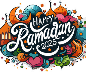 Happy Ramadan 2025, Elegant Islamic Celebration Design
