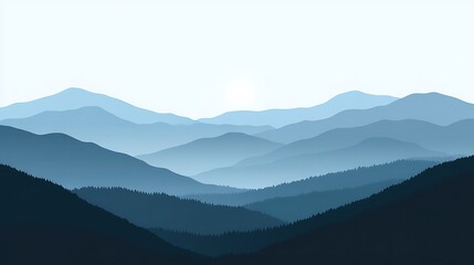 Fototapeta premium The blue mountain range evokes peace and tranquility everywhere it is