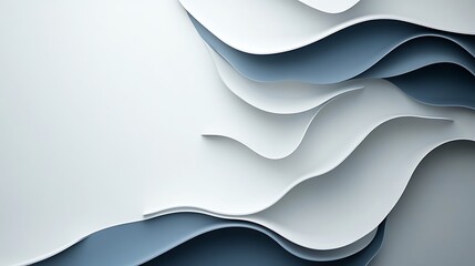 A serene artistic depiction of abstract paper wave patterns