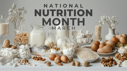 National Nutrition month. healthy food concept background.
