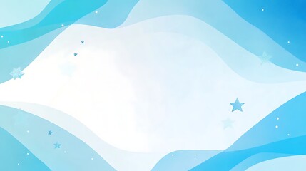 Abstract Blue Waves Design With Stars